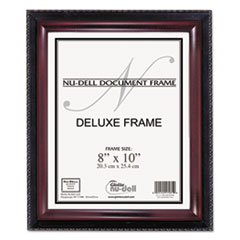 NuDell™ Executive Document Frame, Plastic, 8 x 10, Black/Mahogany
