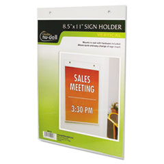 NuDell™ Clear Plastic Sign Holder, Wall Mount, 8 1/2 x 11