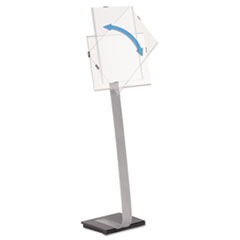 Durable® Info Sign Duo Floor Stand, Tabloid-Size Inserts, 15 x 44 1/2, Clear