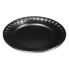 Laminated Foam Dinnerware, Plate, 6" dia, Black, 125/Pack, 8 Packs/Carton