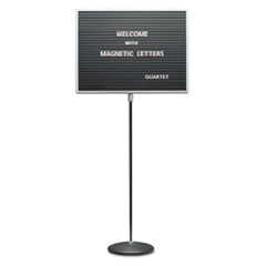 Quartet® Adjustable Single-Pedestal Magnetic Letter Board, 24 x 18, Black Surface, Gray Aluminum Frame