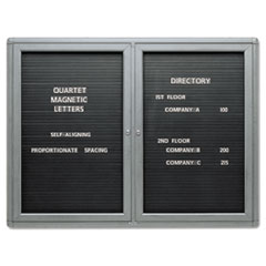 Quartet® Enclosed Magnetic Directory, One Door, 48 x 36, Graphite Aluminum Frame