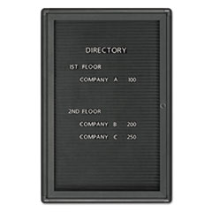 Quartet® Enclosed Magnetic Directory, 24 x 36, Black Surface, Graphite Aluminum Frame