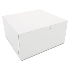 SCT® White One-Piece Non-Window Bakery Boxes, 8 x 8 x 4, White, Paper, 250/Carton