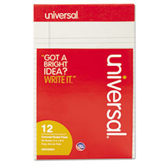 Universal® Colored Perforated Note Pads, Narrow Rule, 5 x 8, Gray, 50 Sheet, Dozen