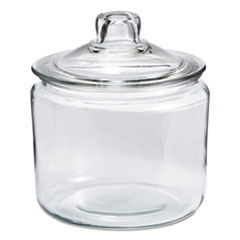 Anchor® Heritage Hill Glass Jar With Lid, 3 Quart, Clear, Glass Lid