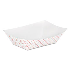 Dixie® Kant Leek Clay-Coated Paper Food Tray, 0.5 lb Capacity, 5.3 x 3.75 x 1.4, Red Plaid, 1,000/Carton