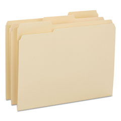 Smead® Reinforced Tab Manila File Folders, 1/3-Cut Tabs: Assorted, Letter Size, 0.75" Expansion, 14-pt Manila, 100/Box