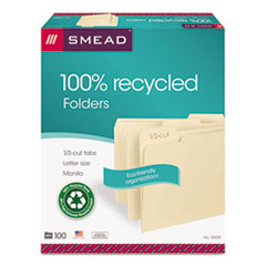 Smead™ 100% Recycled Manila Top Tab File Folders