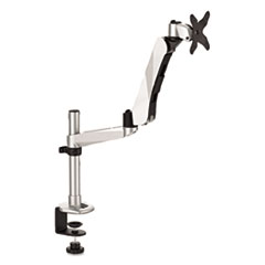 3M™ Easy-Adjust Desk Single Arm Mount for 30" Monitors, 360 deg Rotation, +90/-15 deg Tilt, 360 deg Pan, Silver, Supports 20 lb
