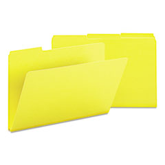 Expanding Recycled Heavy Pressboard Folders, 1/3-Cut Tabs: Assorted, Legal Size, 1" Expansion, Yellow, 25/Box