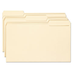 Smead® Top Tab File Folders with Antimicrobial Product Protection, 1/3-Cut Tabs: Assorted, Legal, 0.75" Expansion, Manila, 100/Box