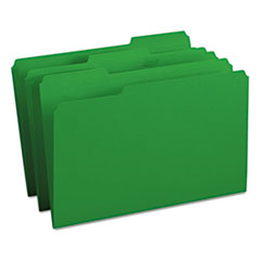 Smead® Colored File Folders, 1/3-Cut Tabs: Assorted, Legal Size, 0.75" Expansion, Green, 100/Box