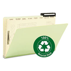 Smead® Pressboard Mortgage Folders, 8 Dividers, Legal Size, Green, 10/Box