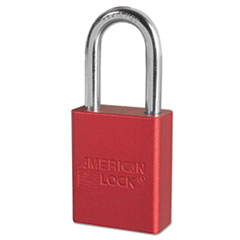 American Lock® Solid Aluminum Padlock, 1 1/2" Wide, Red, 2 Keys