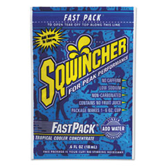 Sqwincher® Fast Pack Concentrated Activity Drink, Tropical Cooler, 6oz Pack, 200/Carton