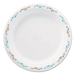 Chinet® Molded Fiber Dinnerware, Plate, 8.75" dia, White, Vine Theme, 500/Carton