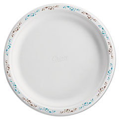 Chinet® Molded Fiber Dinnerware, Plate, 10.5" dia, White, Vine Theme, 125/Pack, 4 Packs/Carton