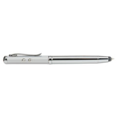 Quartet® 4-in-1 Laser Pointer with Stylus, Pen, LED Light, Class 2, Projects 984 ft, Silver