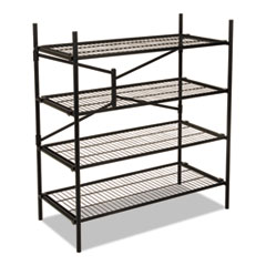 Cosco® Instant Storage Shelving Unit, 4 Shelves, 42 3/4 x 20 3/4 x 47 3/4, Black