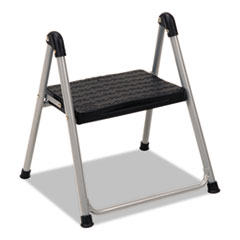Cosco® Folding Step Stool, 1-Step, 200 lb Capacity, 9.9" Working Height, Platinum/Black