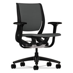 HON® Purpose Upholstered Flexing Task Chair, Supports Up to 300 lb, 16.5" to 20.5" Seat Height, Iron Ore Seat/Back, Black Base