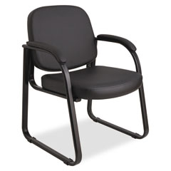 Alera® Alera Genaro Series Half-Back Sled Base Guest Chair, 25" x 24.80" x 33.66", Black