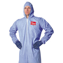 DuPont® Tempro Elastic-Cuff Hooded Coveralls, Blue, 3X-Large, 25/Carton