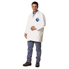 DuPont® Tyvek Lab Coat, White, Snap Front, 2 Pockets, X-Large, 30/Carton