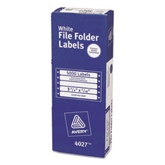 Avery® Dot Matrix File Folder Labels, 7/16 x 3 1/2, White, 5000/Box