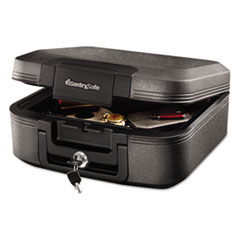 Sentry® Safe Waterproof Fire-Resistant Chest, 0.28 cu ft, 15.4w x 14.3d x 6.6h, Charcoal Gray