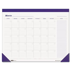 House of Doolittle™ Recycled Nondated Desk Pad Calendar, 22 x 17, White/Blue Sheets, Blue Binding, Blue Corners, 12-Month (Jan to Dec): Undated
