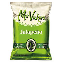 Miss Vickie's® Kettle Cooked Jalapeno Potato Chips, 1.375 oz Bag, 64/Carton