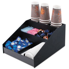 Vertiflex® Commercial Grade Horizontal Condiment Organizer, 9 Compartments, 12 x 16 x 7.5, Black
