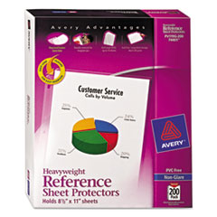 Avery® Top-Load Poly Sheet Protectors, Heavyweight, Letter, Nonglare, 200/Box