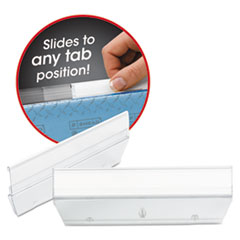 Smead® Easy Slide Hanging Folder Tab, 1/3-Cut, White/Clear, 3.5" Wide, 18/Pack