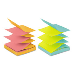 Post-it® Pop-up Notes Original Pop-up Refill, Alternating Cape Town Colors, 3 x 3, 100-Sheet, 12/Pack