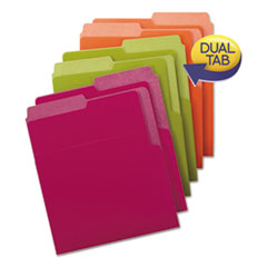 Smead® Organized Up Heavyweight Vertical File Folders, 1/2-Cut Tabs, Letter Size, Assorted: Green/Orange/Red/Sky Blue/Yellow, 6/Pack