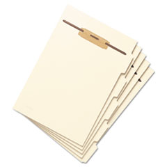 Stackable Folder Dividers with Fasteners, Convertible End/Top Tab, 1 Fastener, Letter Size, Manila, 4 Dividers/Set, 50 Sets