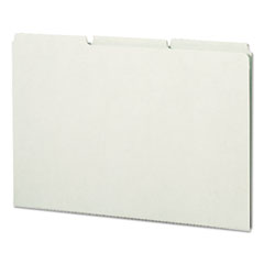 Recycled Blank Top Tab File Guides, 1/3-Cut Top Tab, Blank, 8.5 x 14, Green, 50/Box