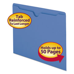 Smead™ Colored File Jackets with Reinforced Double-Ply Tab, Straight Tab, Letter Size, Blue, 100/Box