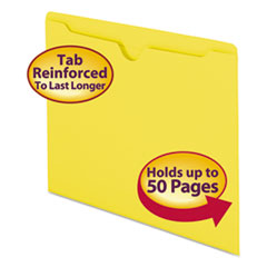 Smead(TM) Colored File Jackets with Reinforced Double-Ply Tab