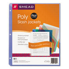Smead™ Organized Up Poly Slash Jackets, 2-Sections, Letter Size, Assorted Colors, 5/Pack