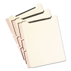 Self-Adhesive Folder Dividers with Twin-Prong Fasteners for Top/End Tab Folders, 1 Fastener, Letter Size, Manila, 25/Pack