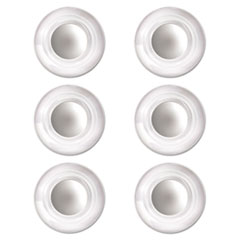 Quartet® Glass Magnets, Large, Clear, 0.45" Diameter, 6/Pack