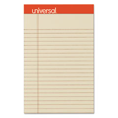 Universal® Fashion Colored Perforated Note Pads, 5 x 8, Legal, Ivory, 50 Sheets, 6/Pack