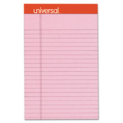 Universal® Fashion Colored Perforated Note Pads, 5 x 8, Legal, Pink, 50 Sheets, 6/Pack