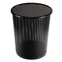 Artistic® Urban Collection Punched Metal Wastebin, 20.24 oz, Perforated Steel, Black
