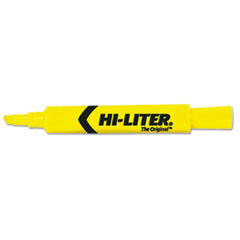 Avery 07742 HI-LITER Desk-Style Highlighters, Chisel Tip, Yellow, Dozen -  Comp-U-Charge Inc