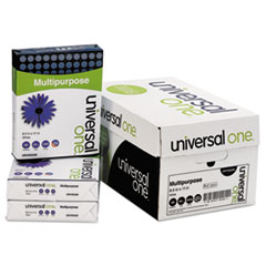 Universal® Multipurpose Paper, 98 Brightness, 20lb, 8-1/2 x 11, Bright White, 5000 Shts/Ctn